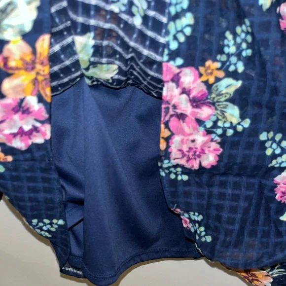 Lauren Conrad LC Floral Flowy Boho Peasant Top XL - Picture 2 of 3